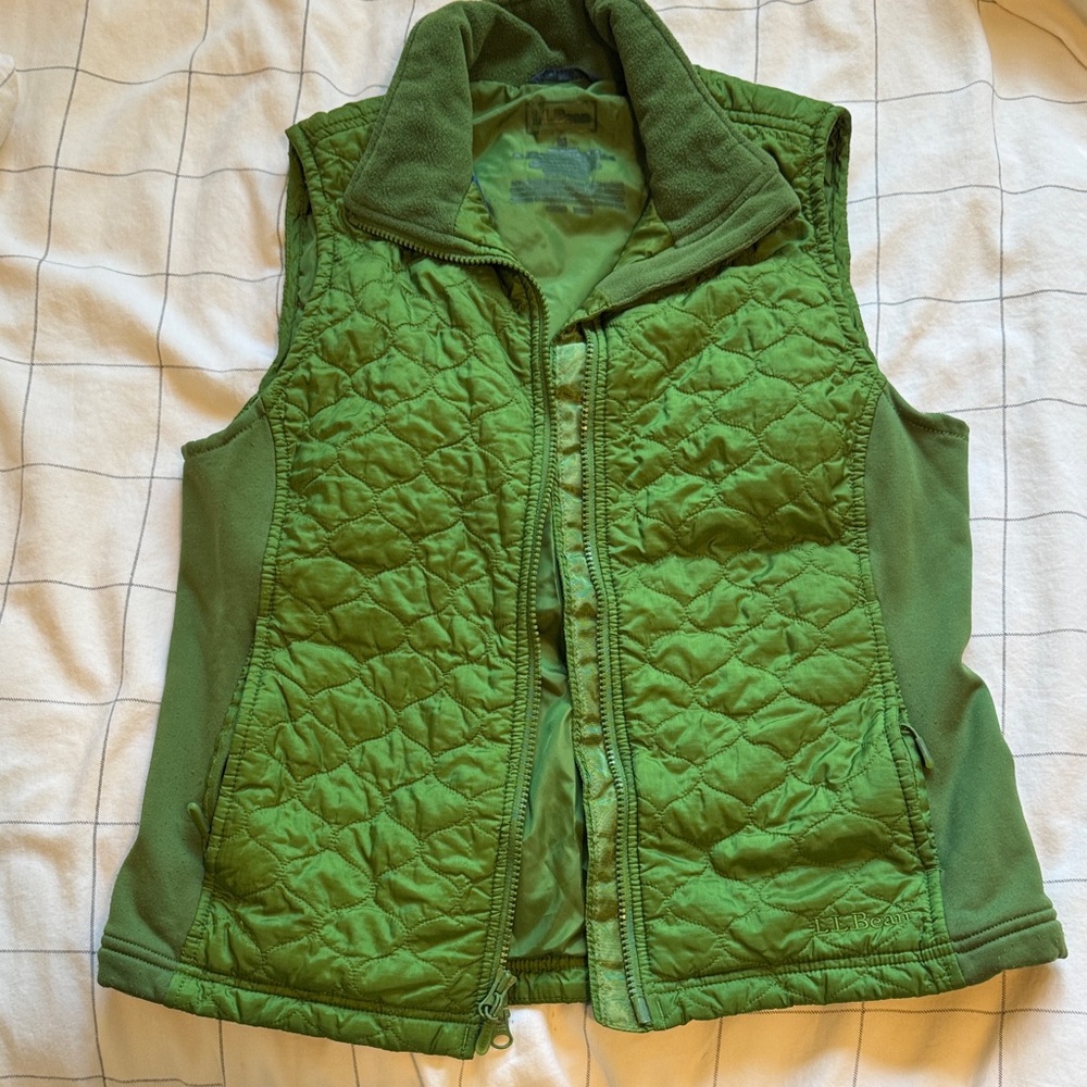 L.L. Bean Olive Green Quilted Vest